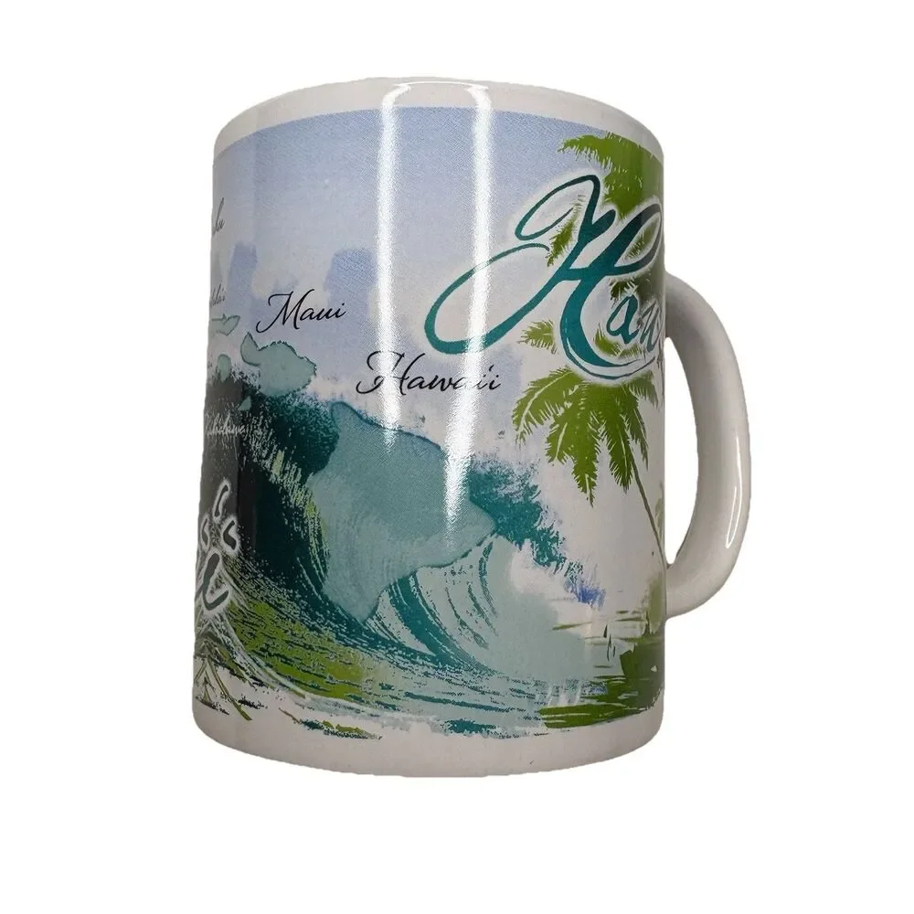 Hawaii Island  Palm Trees Souvenir Coffee Mug, 2010 TMC ABC Stores New in box